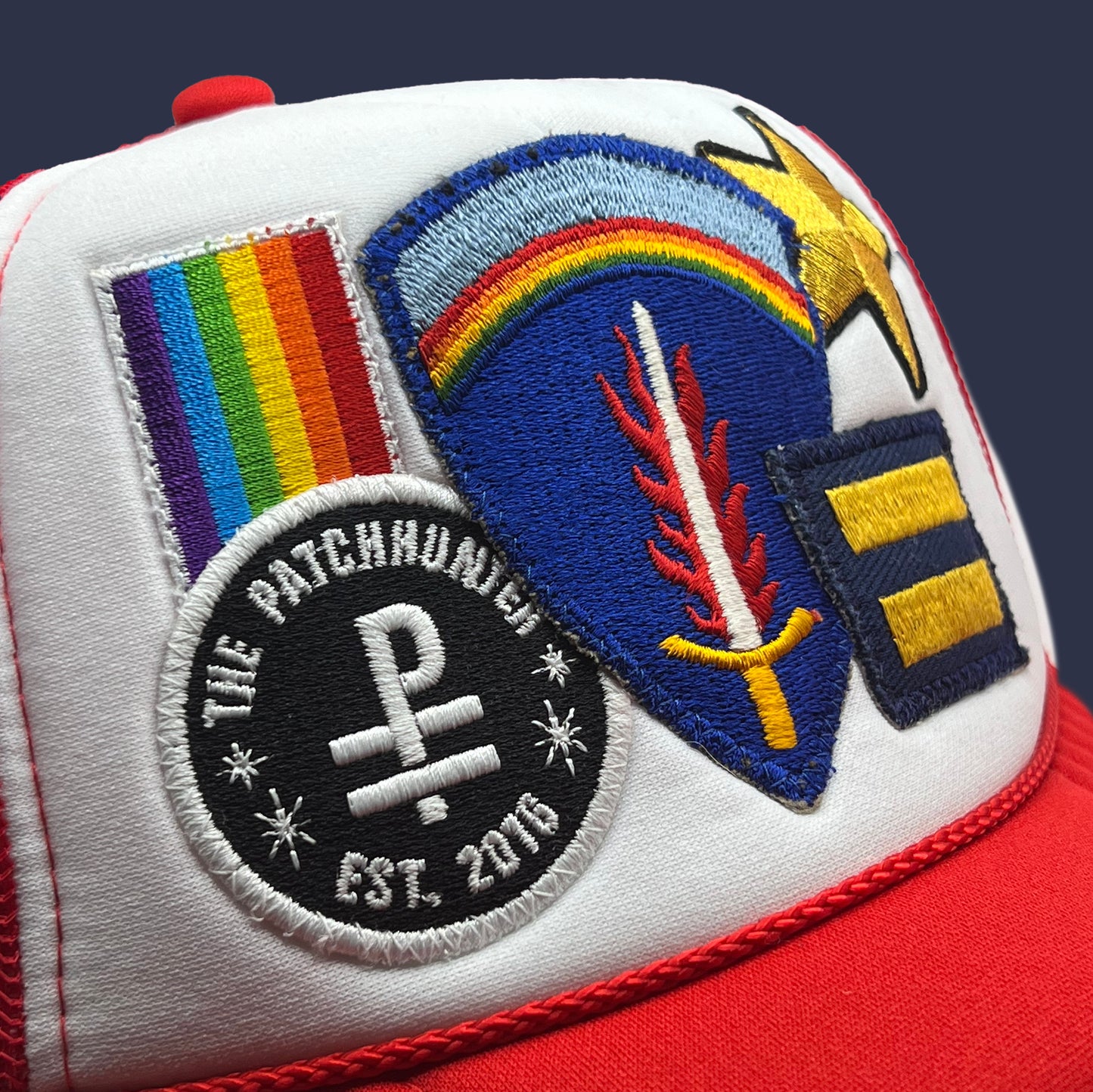 Rainbow Sword Patched Trucker Hat