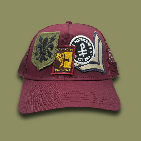 Maroon Patched Trucker Hat