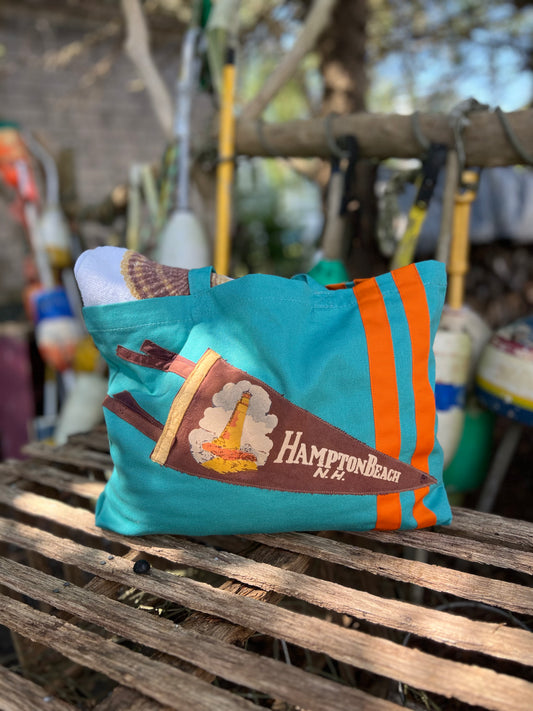 Hampton Beach Vintage Pennant Tote